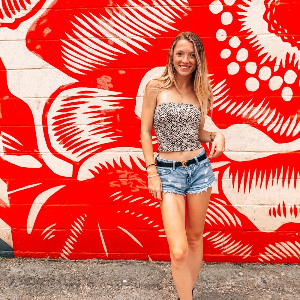 American Eagle Leopard Print Tube Top - Picture 4 of 5